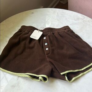 NEW DONNI.‎ Brown Athletic Shorts with Retro Style XS